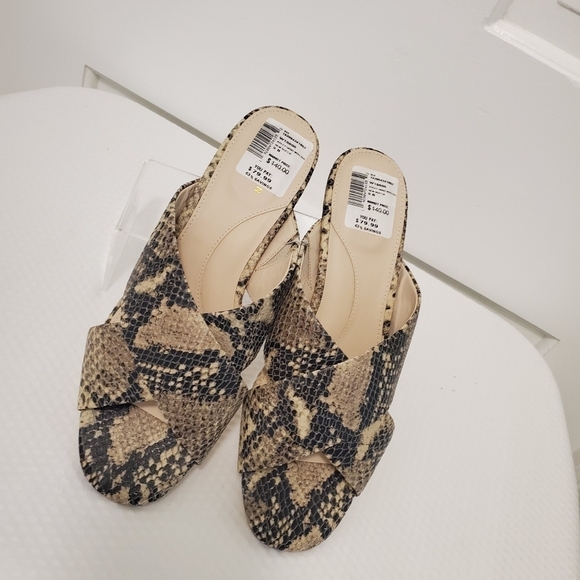 NWOB Cole Haan Adley Grand Snakeprint Leather Wedge Sandals Size 9B Retail $140 - Picture 5 of 12